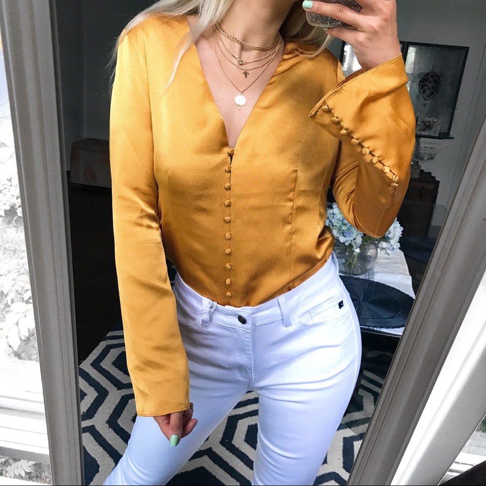 🆕 JOIE MADORA DUSTY GOLD LONG SLEEVE BLOUSE! - Picture 2 of 13